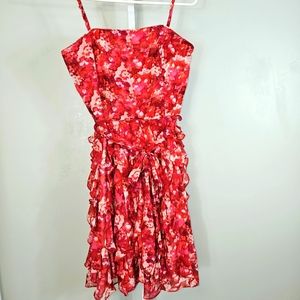 White House Black Market pink dress size 10. Spaghetti straps remove and adjusta